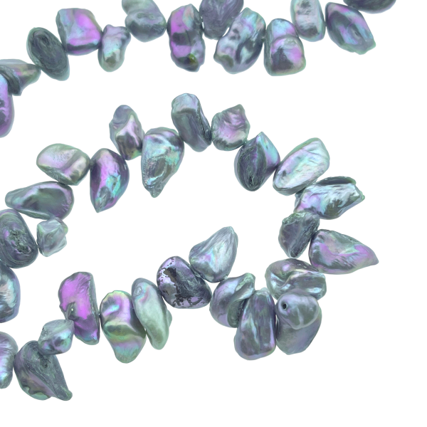 Keshi parel nugget (6-12mm) Gray- 15 Stuks-Kralen-Kraaltjes van Renate