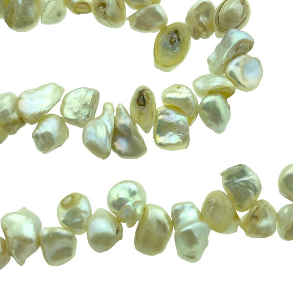 Keshi parel nugget (7-13mm) Seashell white - 15 Stuks-Kralen-Kraaltjes van Renate