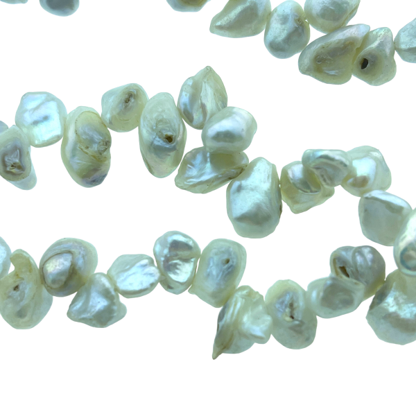 Keshi parel nugget (8-14mm) Seashell White- 15 Stuks-Kralen-Kraaltjes van Renate