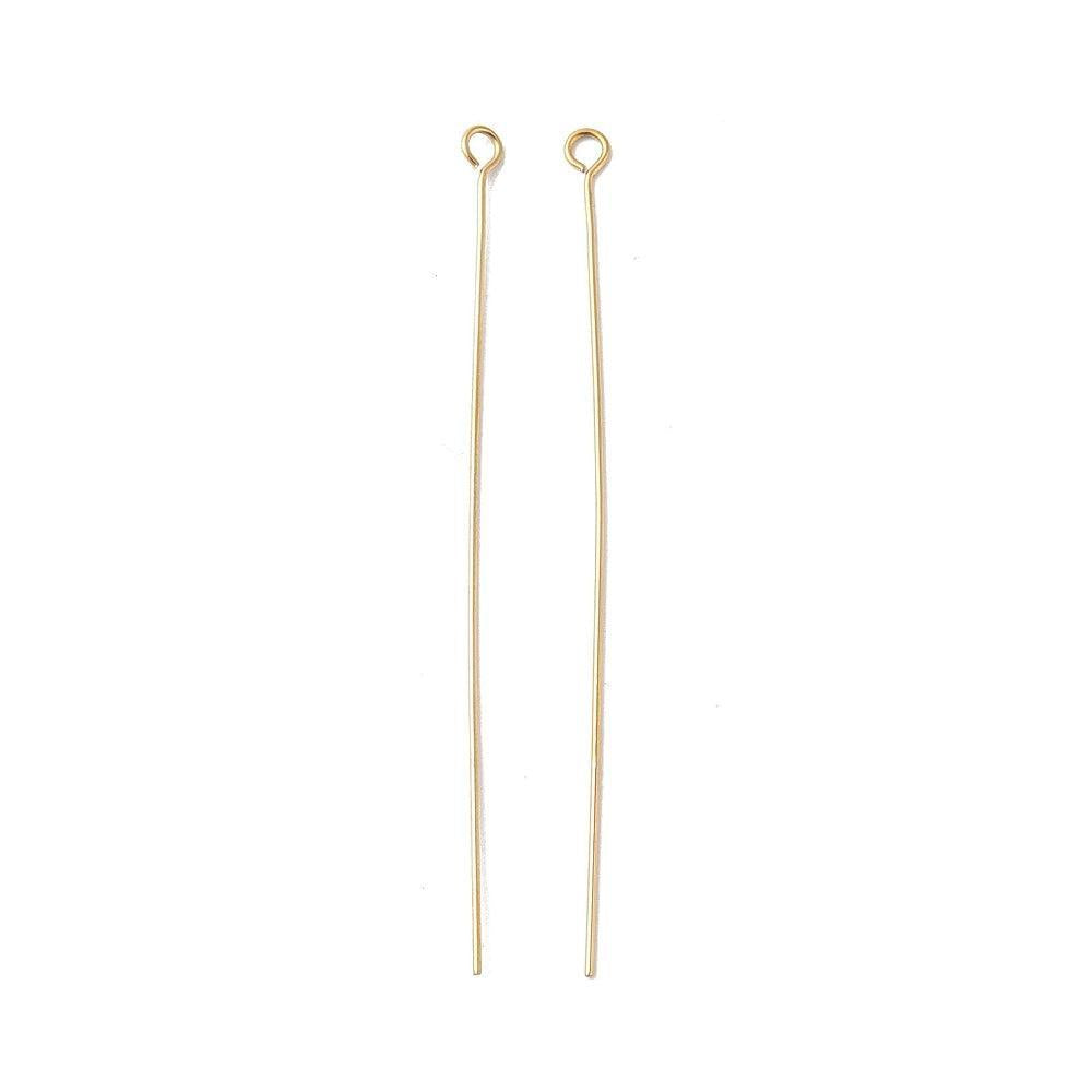 Kettelstiften RVS 18k Gold plated 60x0.6mm - 3 stuks-Onderdelen-Kraaltjes van Renate