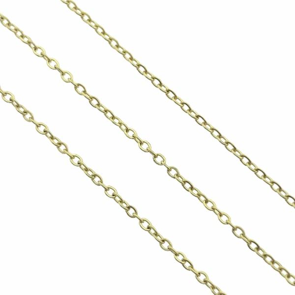Ketting RVS jasseron goud 1,5x1,3mm - prijs per 10cm-Kraaltjes van Renate