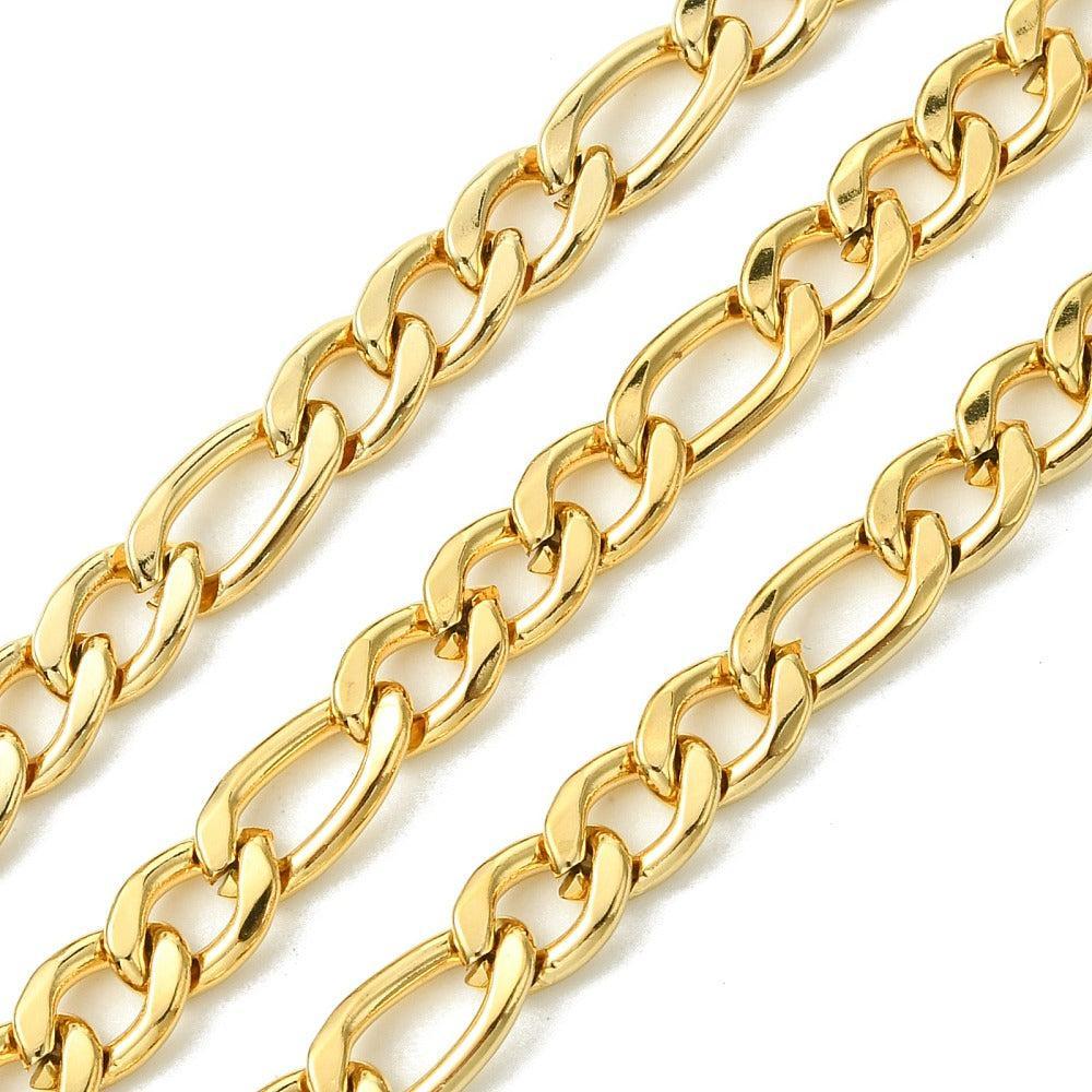 Figaro Ketting Premium 18k Rvs Goud 6mm - per 10cm-ketting-Kraaltjes van Renate