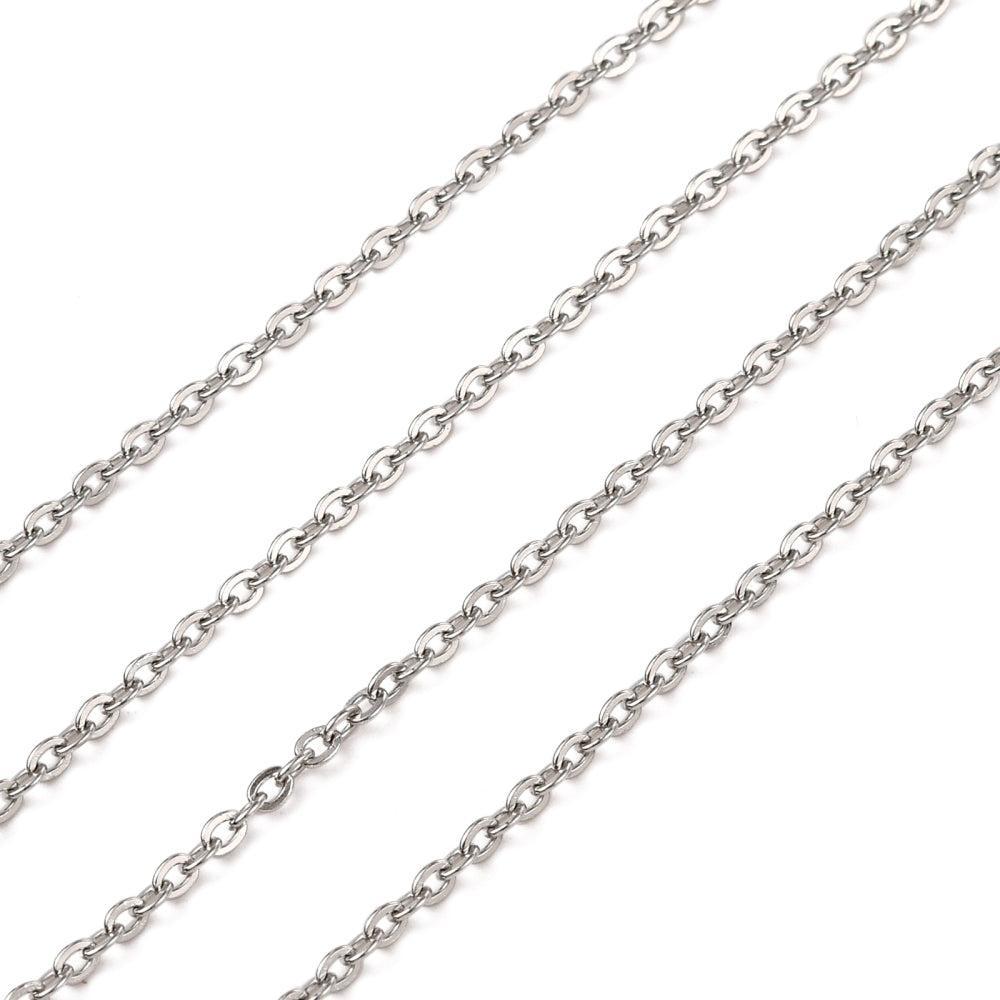 Ketting RVS cable ovaal zilver 2,4x1,9mm - prijs per 10cm-ketting-Kraaltjes van Renate