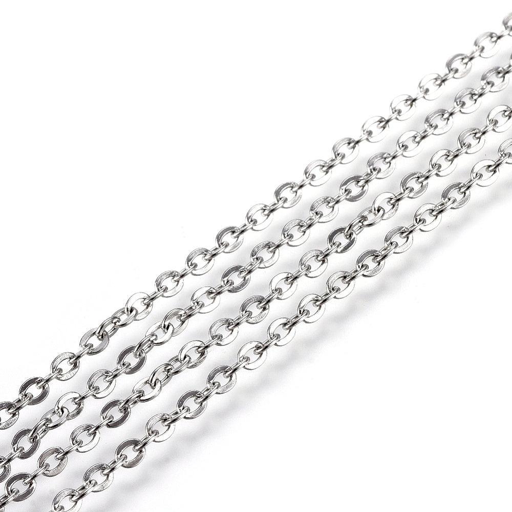 Ketting RVS cable ovaal zilver 2,5x2mm - prijs per 10cm-ketting-Kraaltjes van Renate