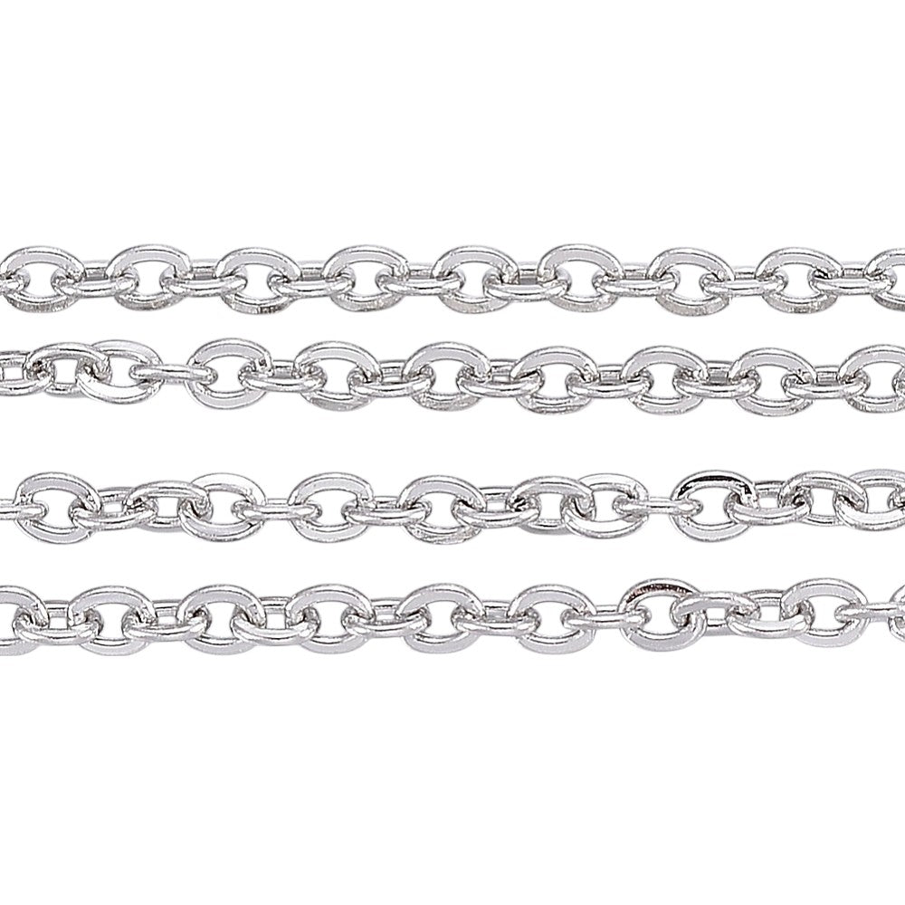 Open Ring Rvs Ketting RVS cable zilver 2x1,5mm - prijs per 10cm - Kraaltjes van Renate