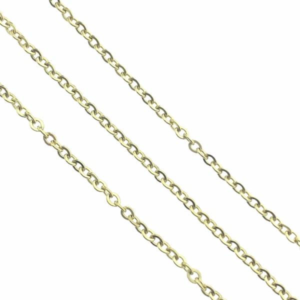 Ketting RVS jasseron goud 3x2mm - prijs per 10cm-Kraaltjes van Renate