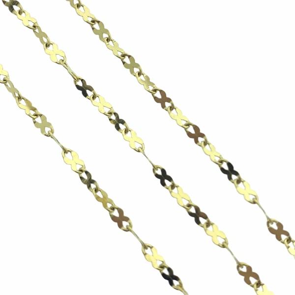Ketting RVS kruisjes goud 5x2,5mm - prijs per 10cm-Kraaltjes van Renate