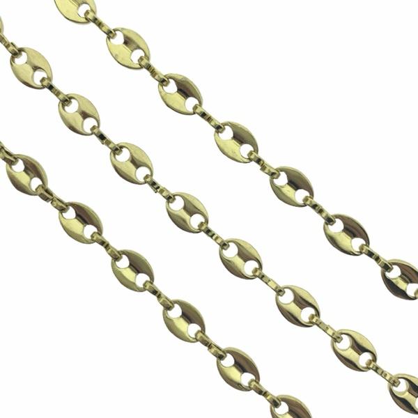 Ketting RVS schakels ovaal goud 7,5x5mm - prijs per 10cm-Kraaltjes van Renate