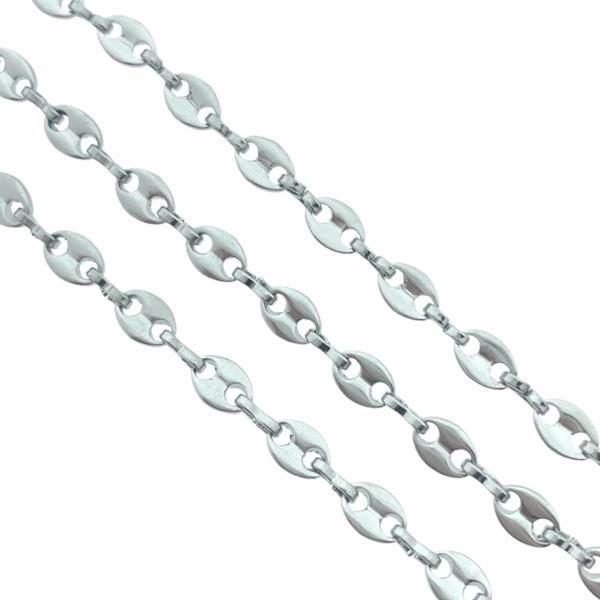 Ketting RVS schakels ovaal zilver 7,5x5mm - prijs per 10cm-Kraaltjes van Renate