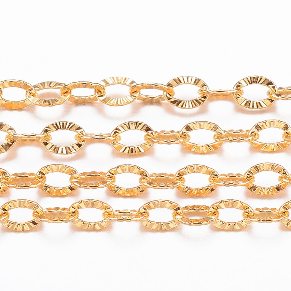 Ketting Schakelketting RVS Goud 2.5x3.5mm - per 10cm-Ketting-Kraaltjes van Renate