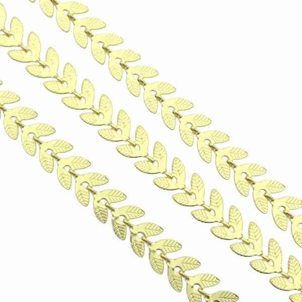 Ketting arrow bedrukt gold plated 7x6mm - prijs per 10cm-Kraaltjes van Renate