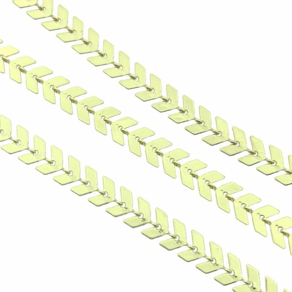 Ketting arrow gold plated 6,5x6mm - prijs per 10cm-Kraaltjes van Renate