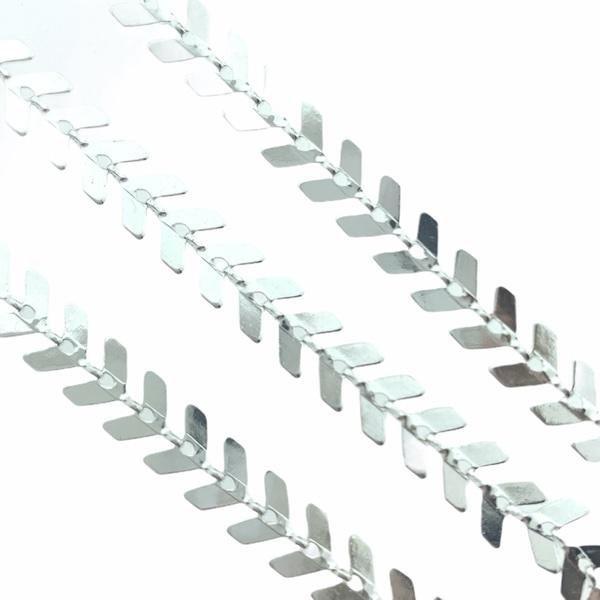 Ketting arrow silver plated 6,5x6mm - prijs per 10cm-Kraaltjes van Renate