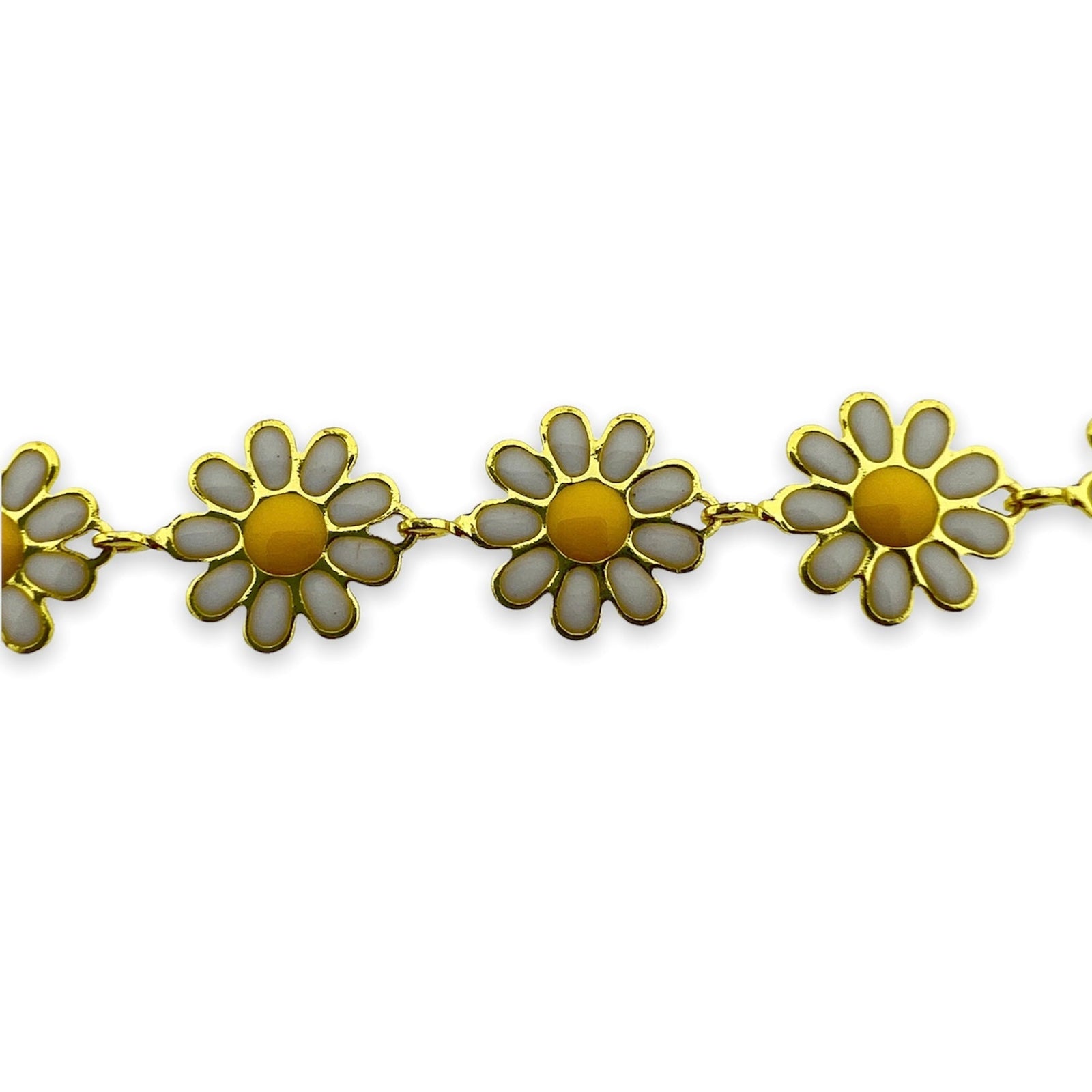 Ketting bloemen wit long-lasting plated 14x10mm - prijs per 10cm-ketting-Kraaltjes van Renate