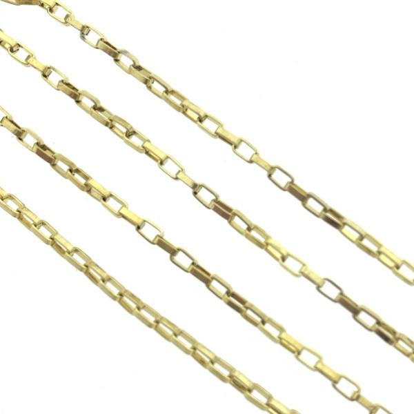 Ketting box RVS goud 4x2mm - prijs per 10cm-Kraaltjes van Renate