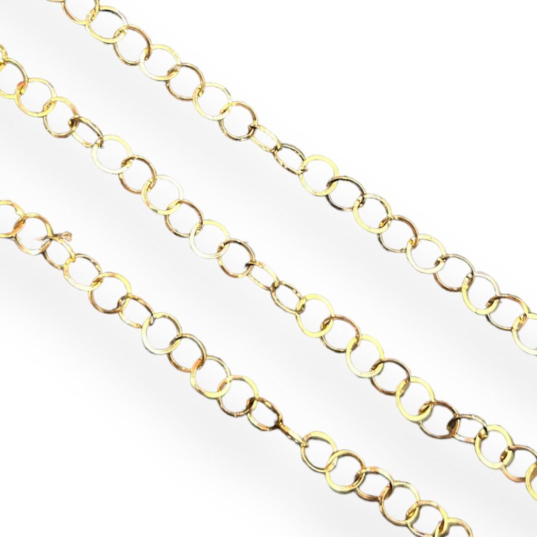 Ketting cirkels RVS goud 5x0,3mm - prijs per 10cm-ketting-Kraaltjes van Renate
