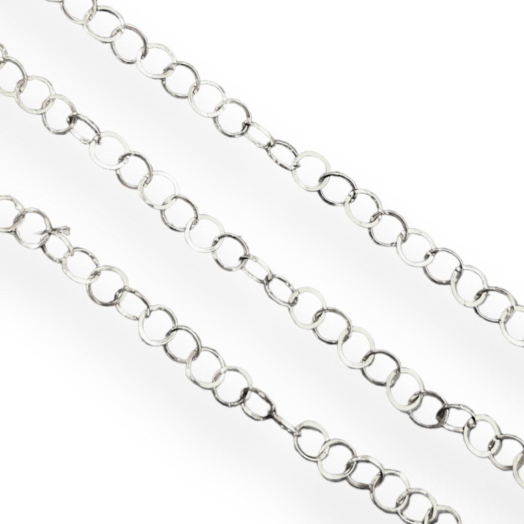 Ketting cirkels RVS zilver 5x0,3mm - prijs per 10cm-ketting-Kraaltjes van Renate