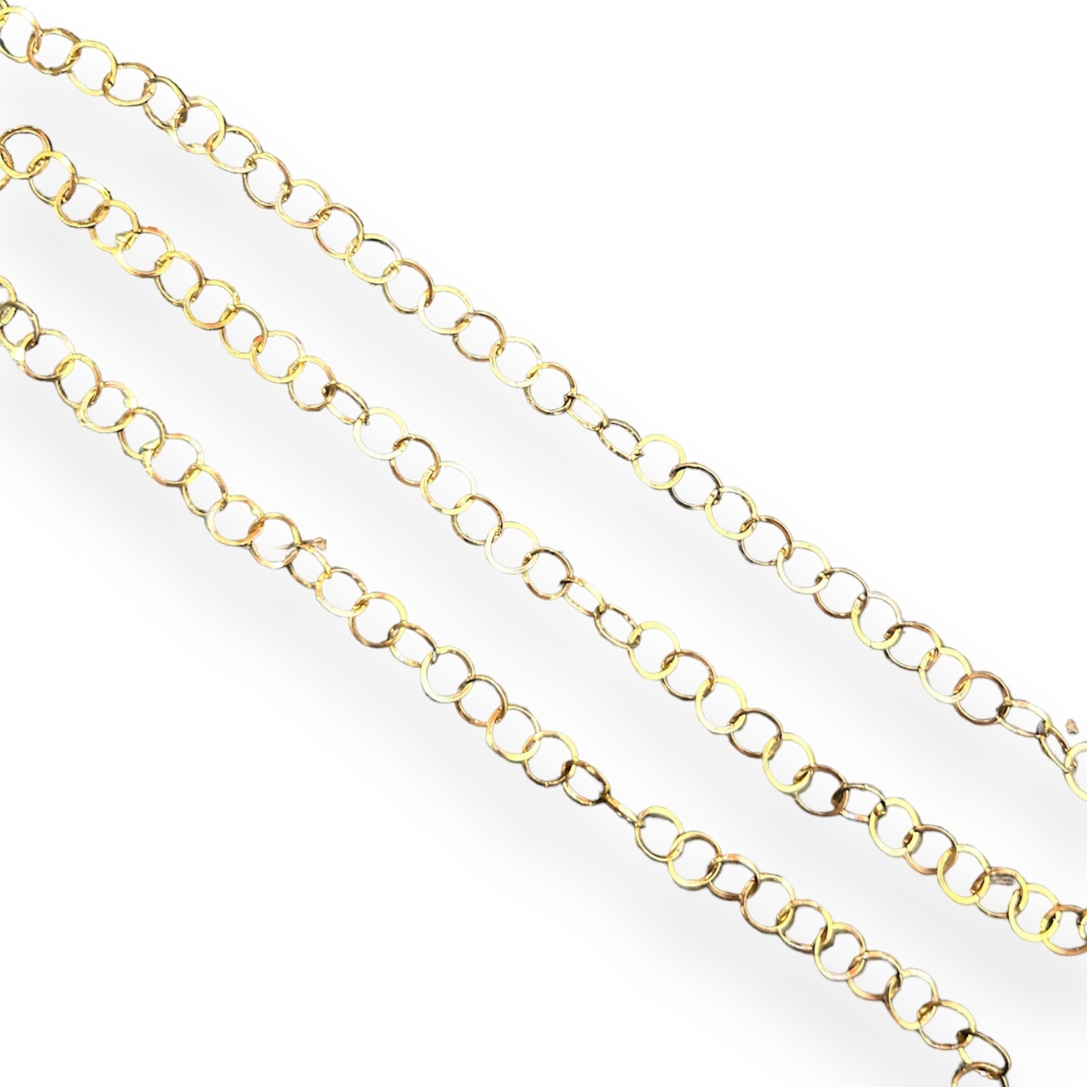 Ketting cirkels klein RVS goud 3x0,3mm - prijs per 10cm-ketting-Kraaltjes van Renate
