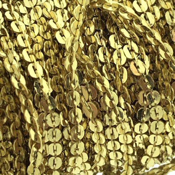 Ketting discs RVS goud 2mm - prijs per 10cm-Kraaltjes van Renate