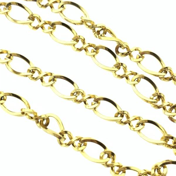 Ketting figaro RVS goud 5x12mm - prijs per 10cm-Kraaltjes van Renate