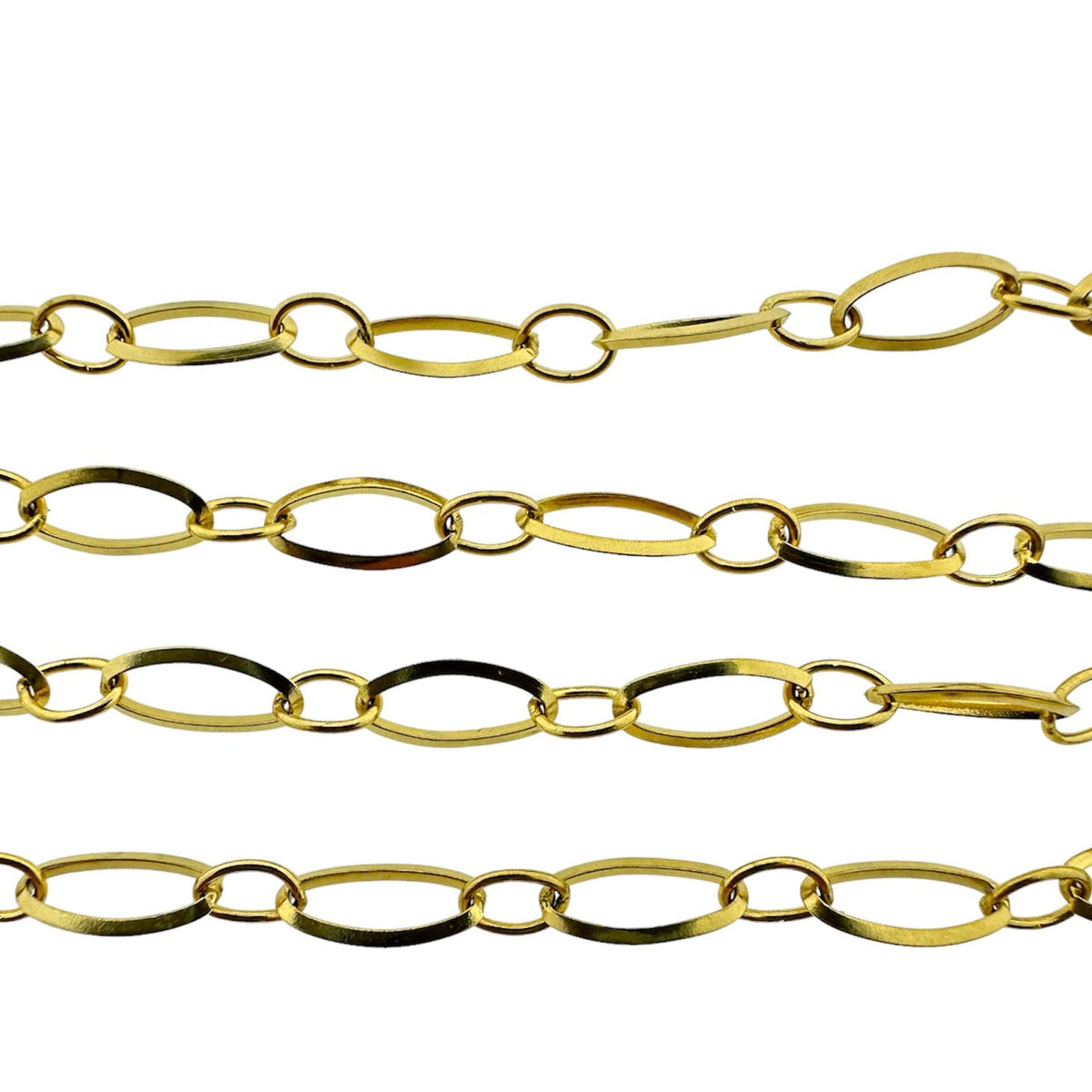 Ketting figaro goud 9,5x4mm - prijs per 20cm-ketting-Kraaltjes van Renate