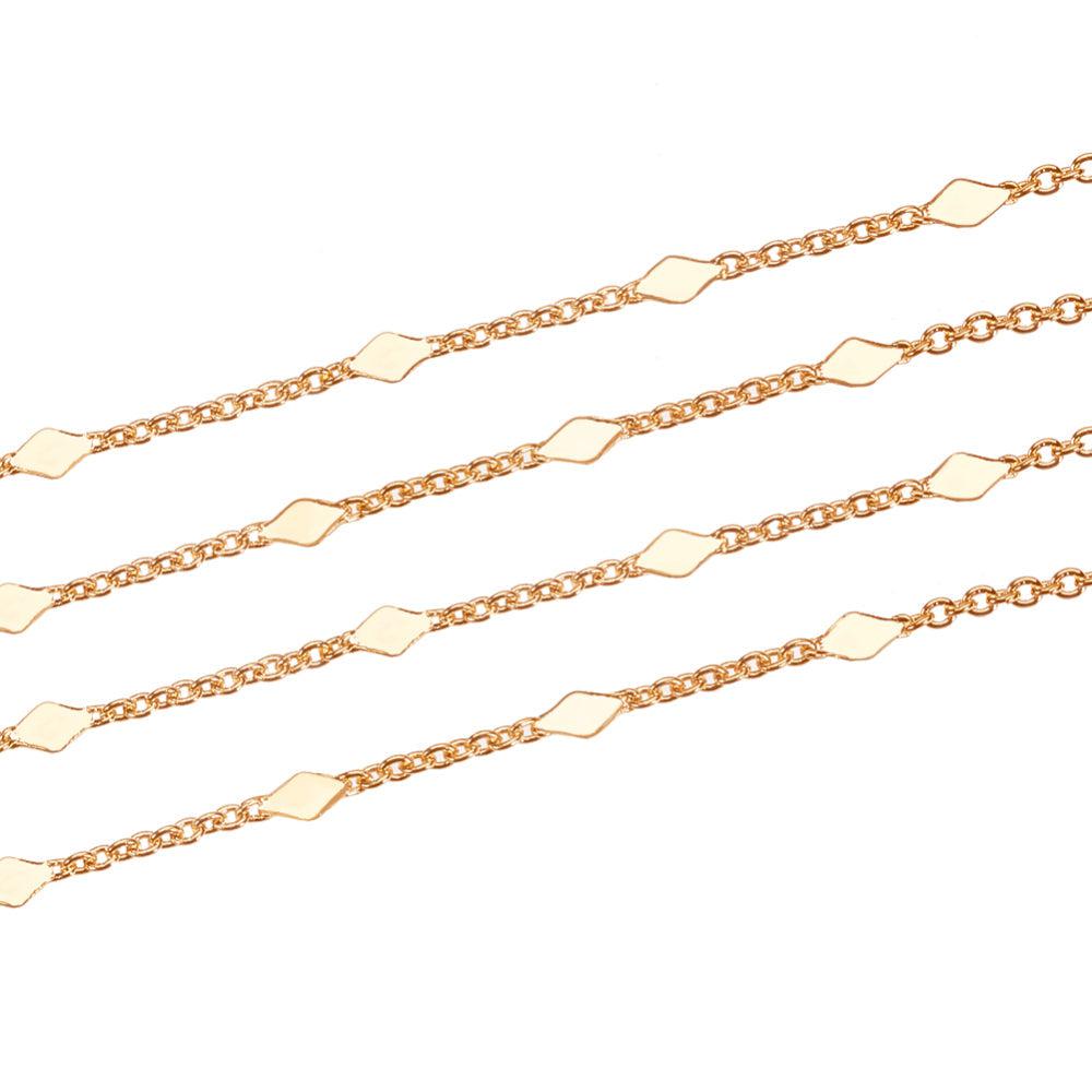 Ketting fijn met ruitjes 18K goud 1,5x1mm - prijs per 10cm-ketting-Kraaltjes van Renate