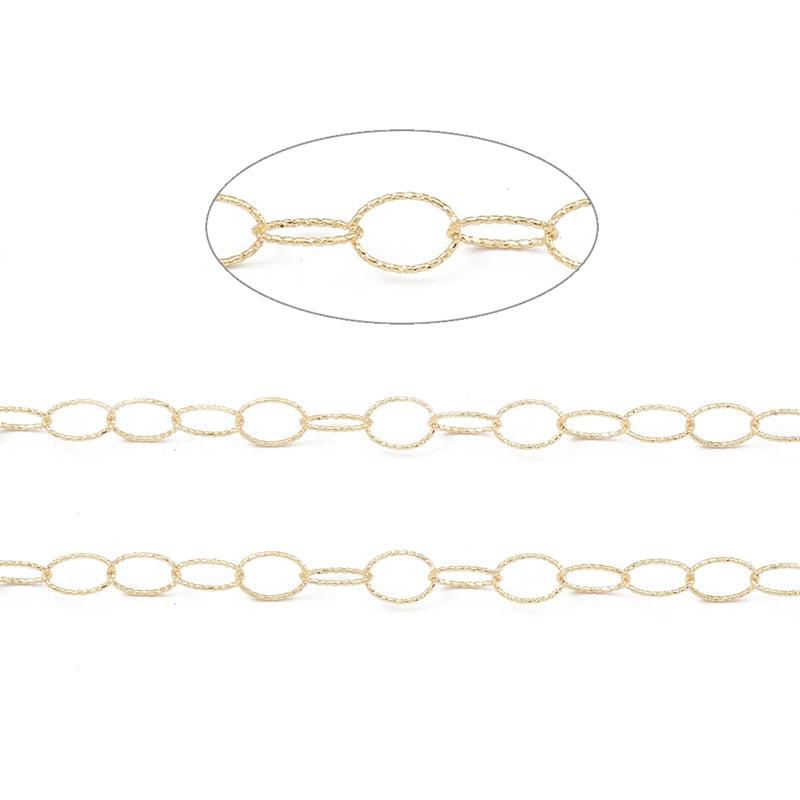 Ketting grote schakel ovaal 18K goud 8x6mm - prijs per 10cm-ketting-Kraaltjes van Renate