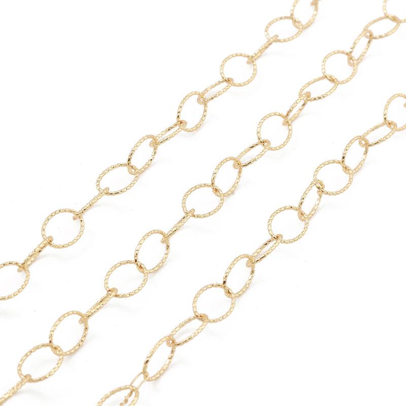 Ketting grote schakel ovaal 18K goud 8x6mm - prijs per 10cm-ketting-Kraaltjes van Renate