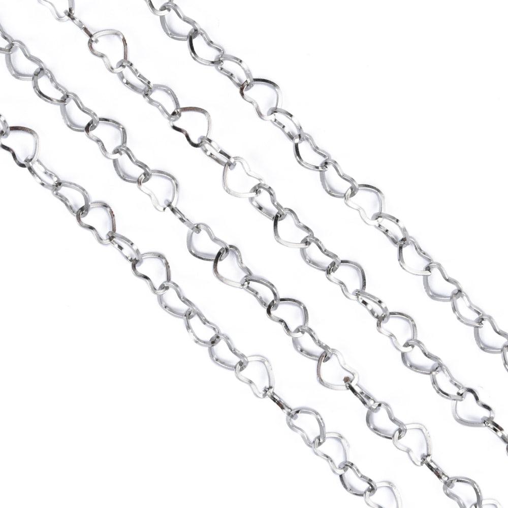Ketting hartjes RVS zilver 4x0,5mm - prijs per 10cm-ketting-Kraaltjes van Renate
