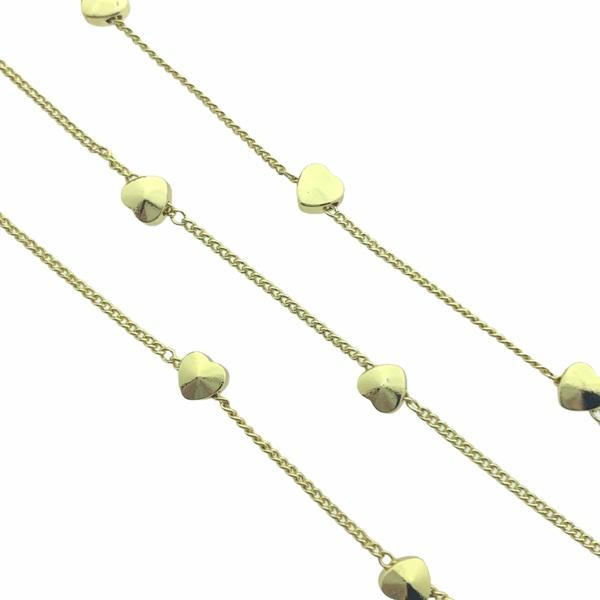 Ketting hartjes gold plated 1x5,5mm - prijs per 10cm-Kraaltjes van Renate