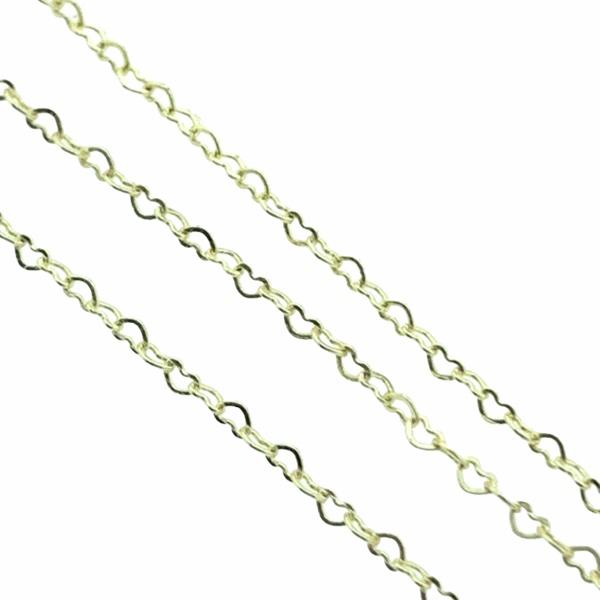 Ketting hartjes mini gold plated 1,5x2mm - prijs per 10cm-Kraaltjes van Renate
