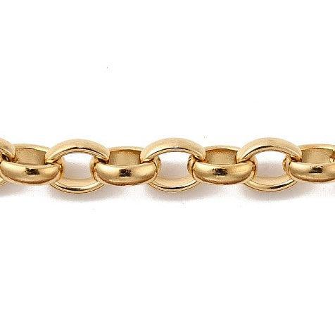 Ketting jasseron rond Goud 20K 9x7mm - per 10cm-Ketting-Kraaltjes van Renate