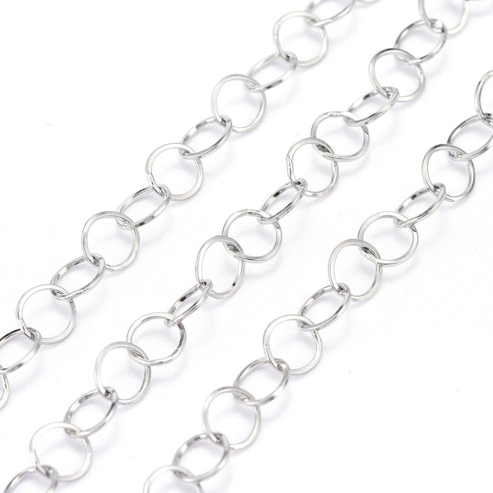 Ketting RVS zilver 3.6x0.3mm- per 10 cm-ketting-Kraaltjes van Renate