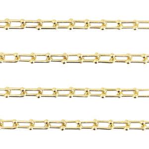 Ketting jasseron schakel DQ goud 6mm- per 10cm-Sieraden-Kraaltjes van Renate
