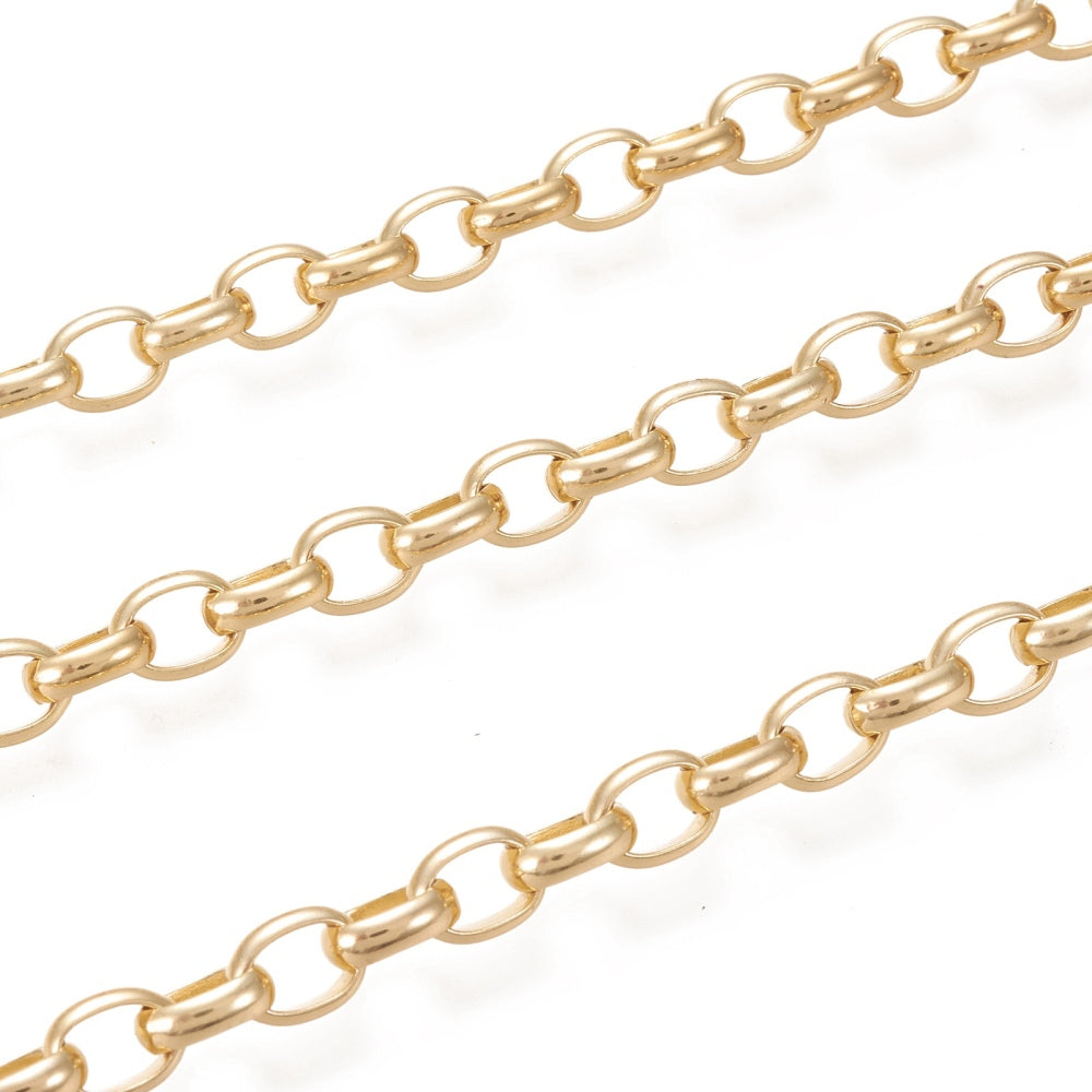 Ketting kabel 18K goud 8x6x3mm - prijs per 10cm-ketting-Kraaltjes van Renate