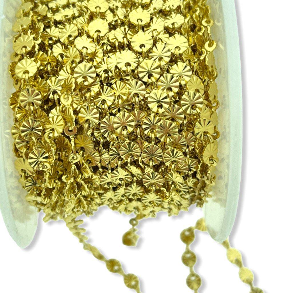 Ketting link chain RVS goud 7x4mm - prijs per 10cm-Kraaltjes van Renate