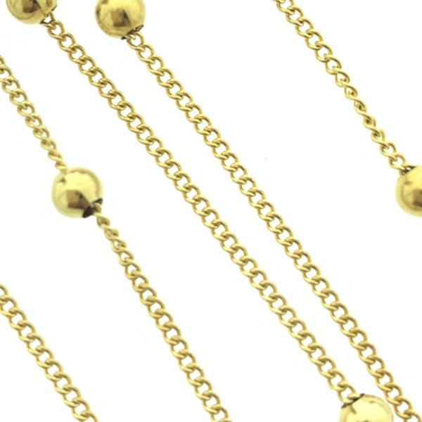 Ketting met bolletjes RVS goud 1,8x1,4mm - prijs per 10cm-Kraaltjes van Renate