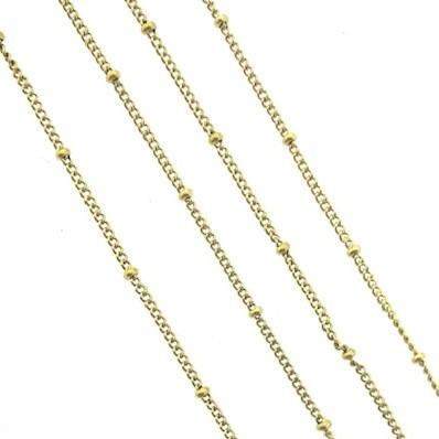 Ketting met bolletjes RVS goud 1,8x1,4mm - prijs per 10cm-Kraaltjes van Renate