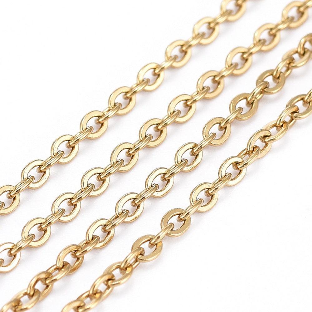 Ketting ovaal Premium RVS goud 2x2,5mm - prijs per 10cm-Ketting-Kraaltjes van Renate