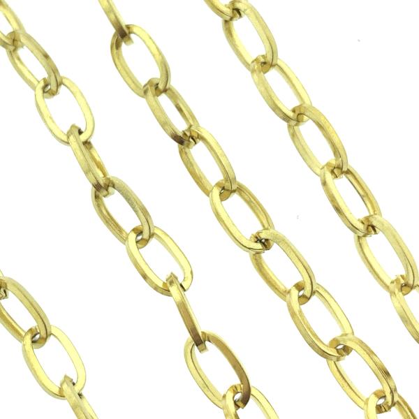 Ketting ovaal RVS goud 7x4mm - prijs per 10cm-Kraaltjes van Renate