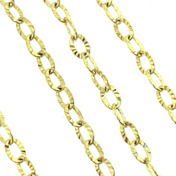 Ketting ovaal facet RVS goud 2,5x3,5mm - prijs per 10cm-Kraaltjes van Renate