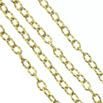 Ketting ovaal twist RVS goud 8x5,5mm - prijs per 10cm-Kraaltjes van Renate