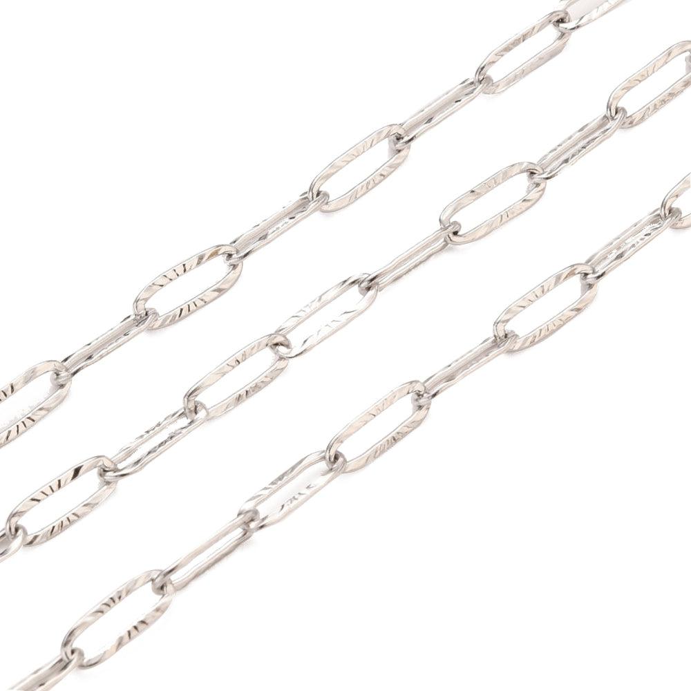 Ketting paperclip RVS zilver 10x3,5x0,7mm- per 10 cm-ketting-Kraaltjes van Renate