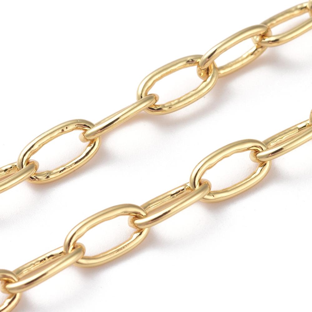 Ketting schakel 18k goud 8x5mm- per 10cm-ketting-Kraaltjes van Renate