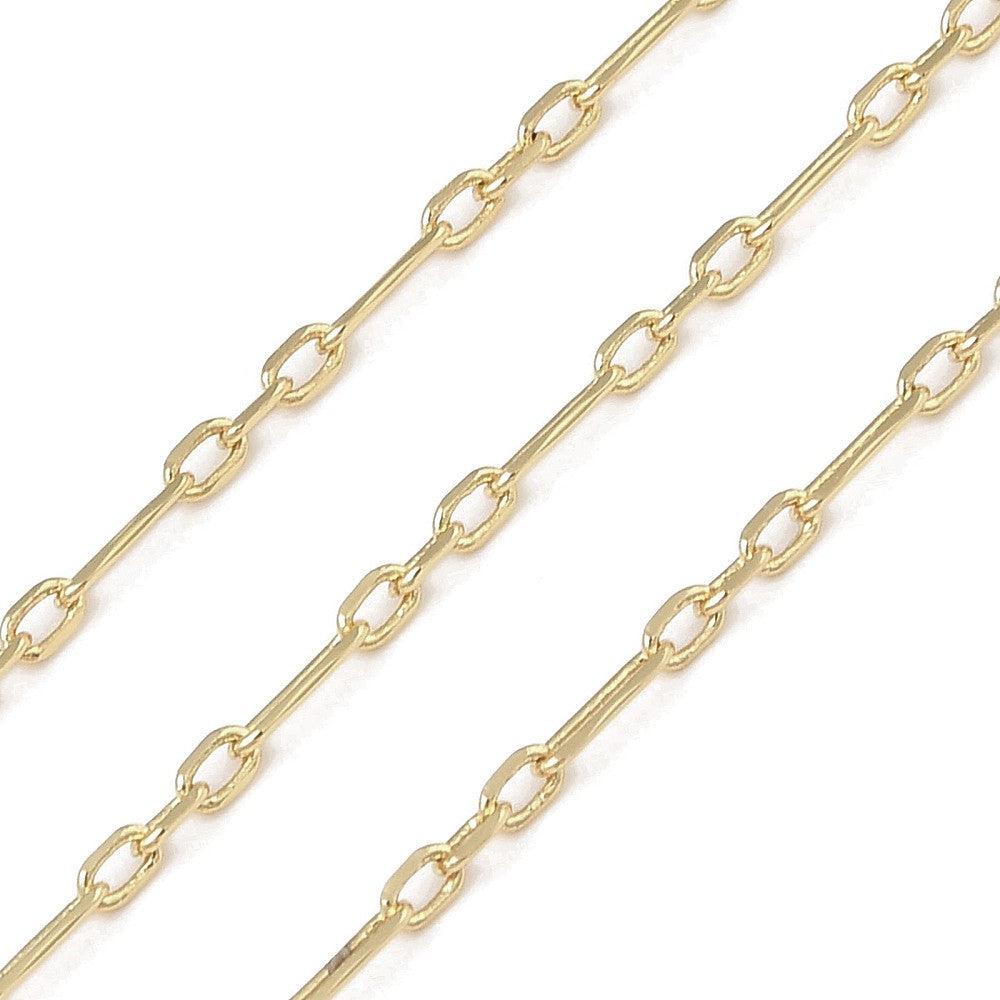 Ketting schakel 18kr Gold Plated 3,5x2mm - prijs per 10cm-ketting-Kraaltjes van Renate