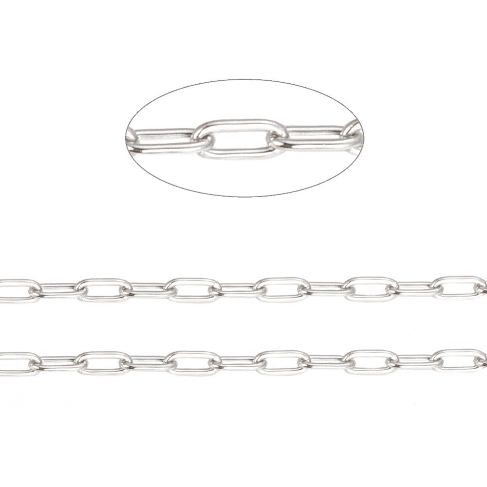 Ketting schakel RVS zilver 1,5x3mm - prijs per 10cm-ketting-Kraaltjes van Renate