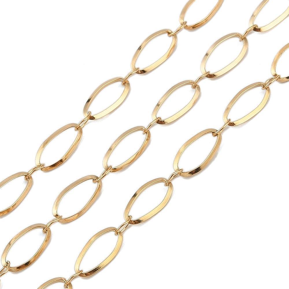 Jasseron Ketting Schakel Premium Rvs Goud 5mm - per 10cm-ketting-Kraaltjes van Renate