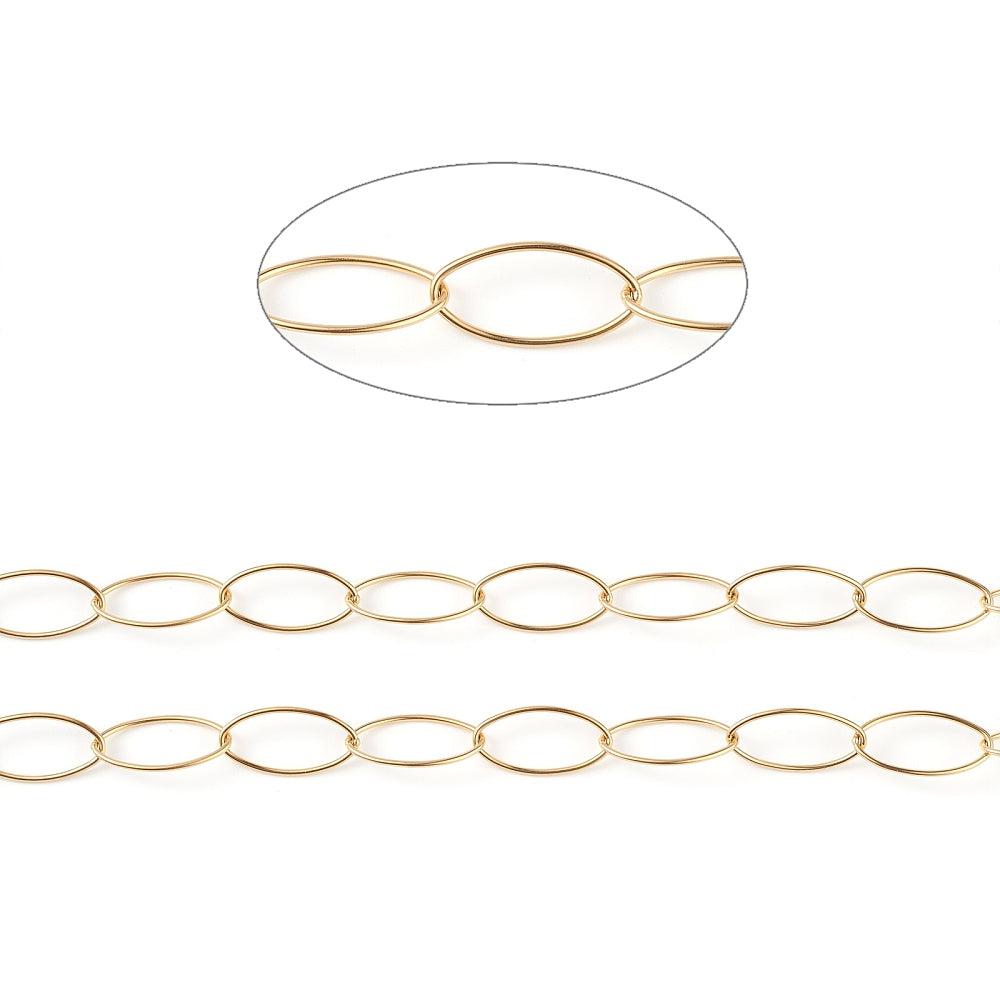 Ketting schakel ovaal gold 20x10mm - prijs per 10cm-ketting-Kraaltjes van Renate