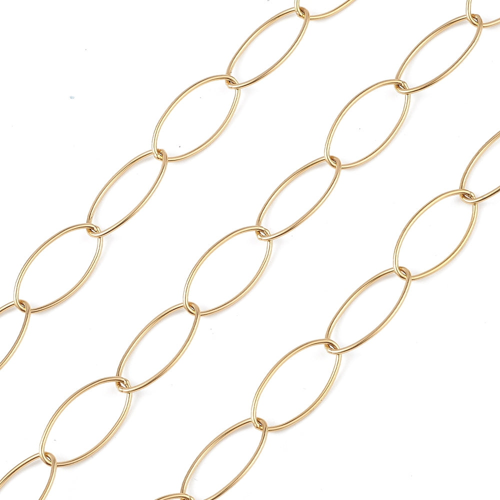 Ketting schakel ovaal gold 20x10mm - prijs per 10cm-ketting-Kraaltjes van Renate