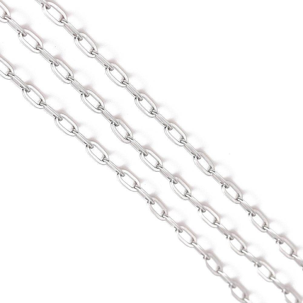 Ketting schakels RVS zilver 3x1,6mm - prijs per 10cm-ketting-Kraaltjes van Renate